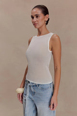 Dollie Sheer Knit Tank Top - Ivory
